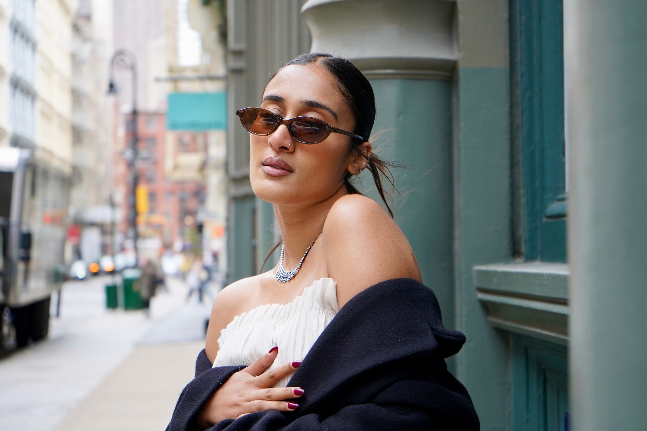 Raagini Gupta editorial close portrait in New York City